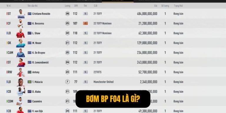 Bơm BP FO4 Là Gì? Giải Đáp Chi Tiết Về Mẹo Game Này