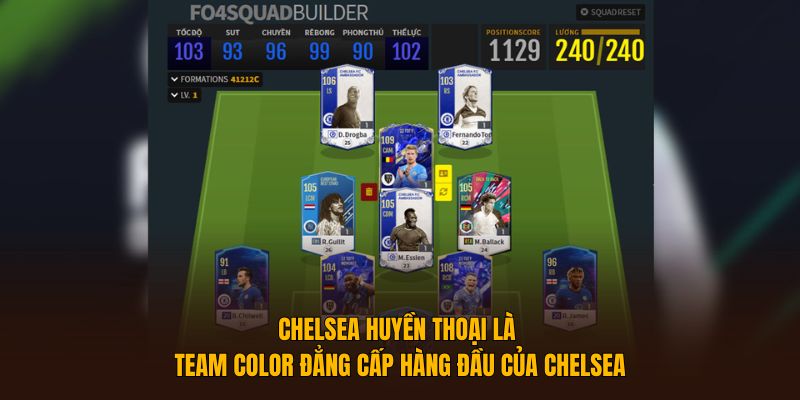 Chelsea huyền thoại là team color đẳng cấp hàng đầu của Chelsea