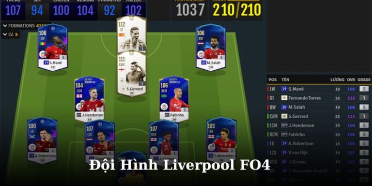 Đội Hình Liverpool FO4 Và Bí Kíp Buff Team Chuẩn Bài