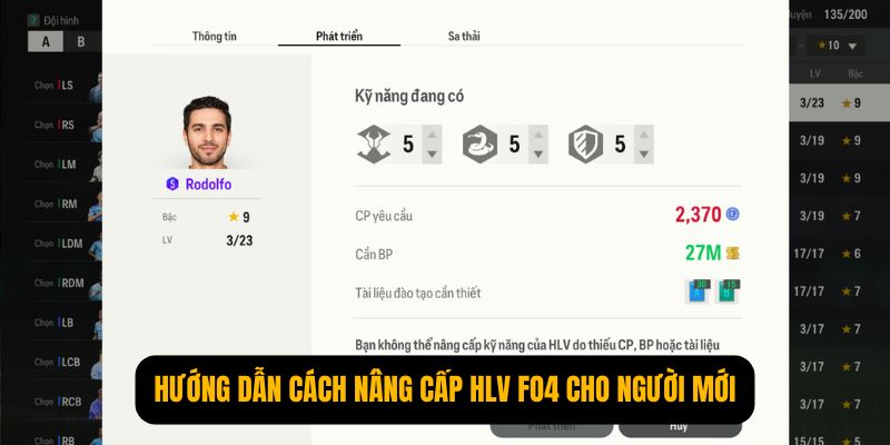 Hướng dẫn cách nâng cấp HLV FO4 cho người mới