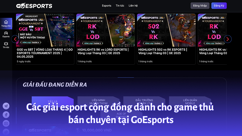 Về GoEsports - đơn vị tổ chức giải đấu thể thao điện tử uy tín